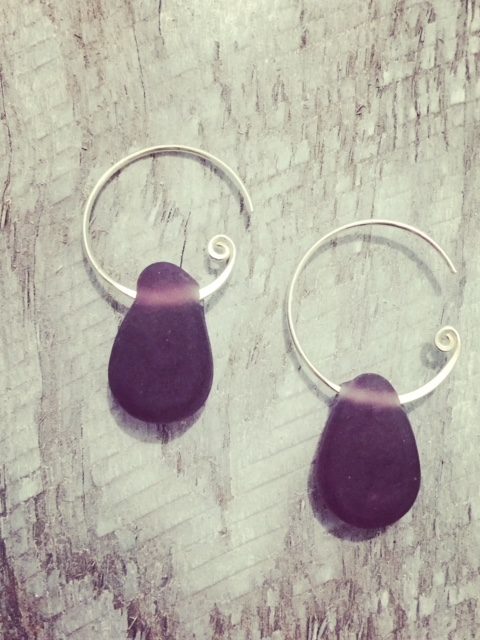 recycled glass earrings