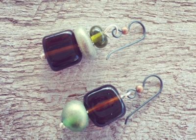 recycled glass earrings