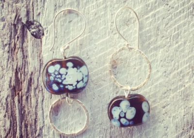 recycled glass earrings