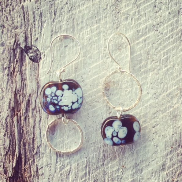 recycled glass earrings