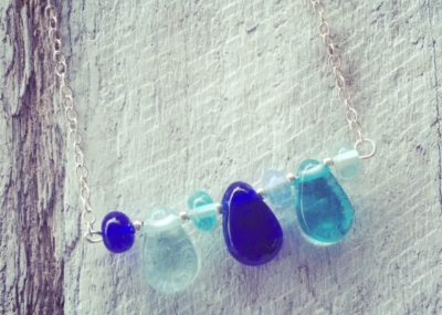 recycled glass necklace