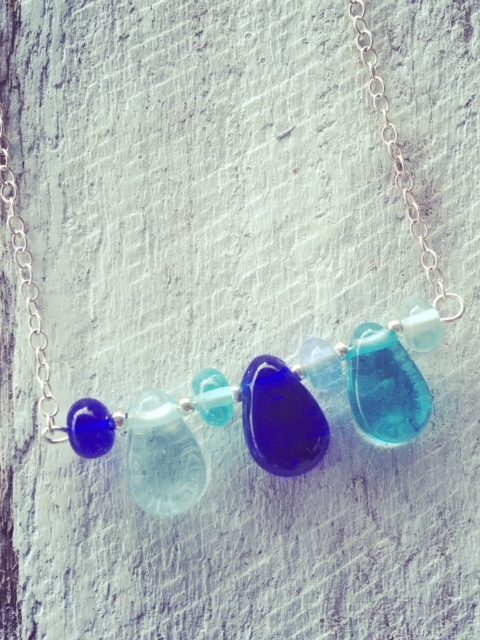 recycled glass necklace