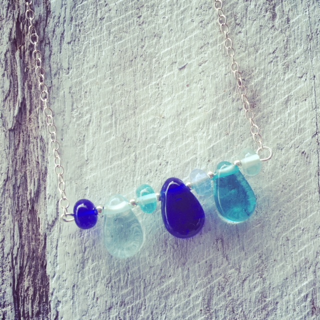 recycled glass necklace