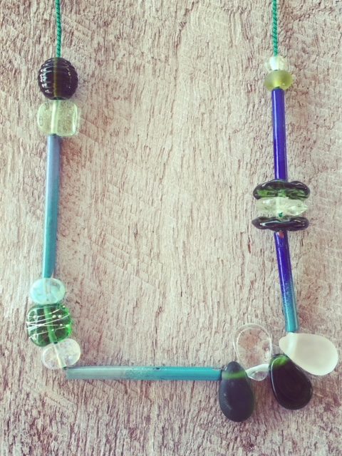 recycled glass necklace