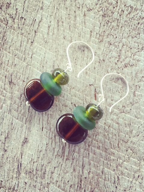 recycled glass earrings