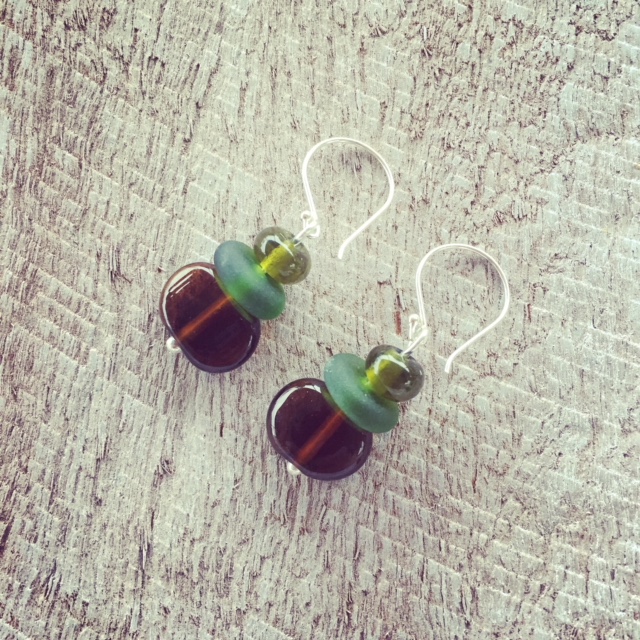 recycled glass earrings