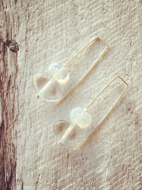 recycled glass earrings