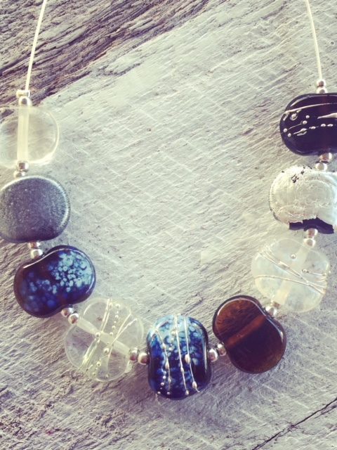 recycled glass necklace