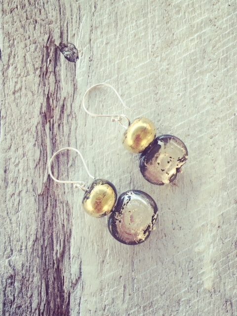 recycled glass earrings