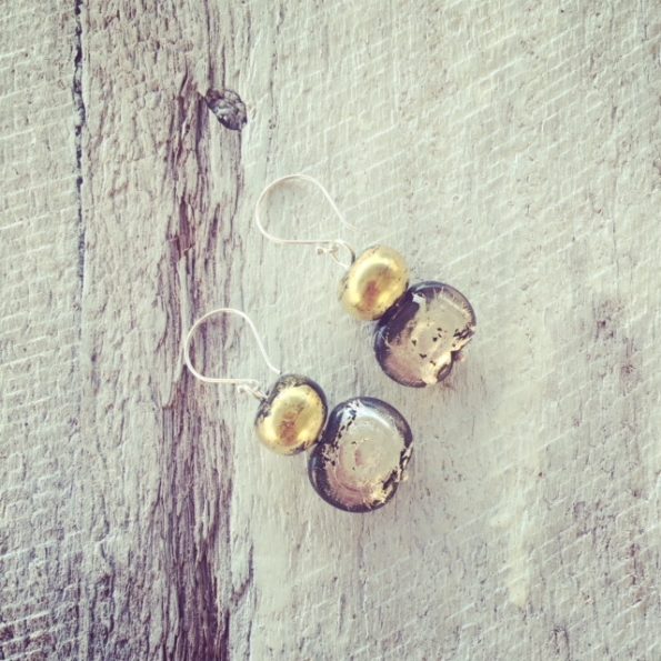 recycled glass earrings
