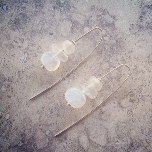 recycled glass earrings