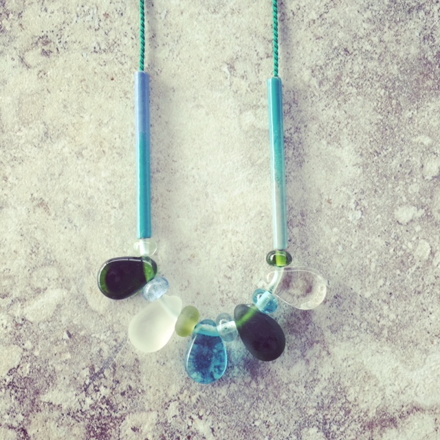 recycled glass necklace