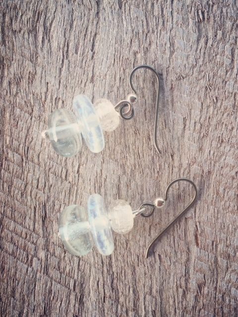 recycled glass earrings