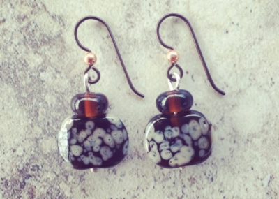 recycled glass earrings