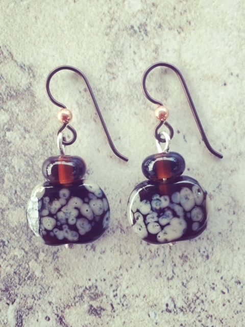 recycled glass earrings