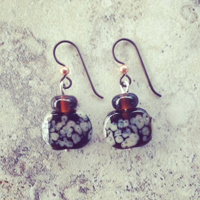 recycled glass earrings