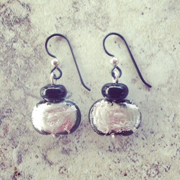 recycled glass earrings