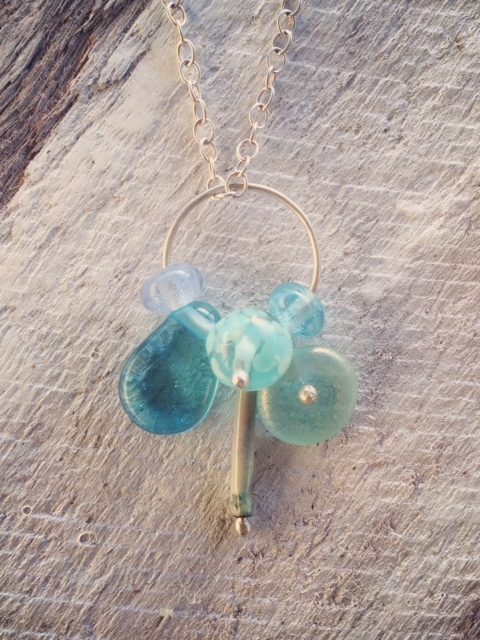 pale blue pendant necklace