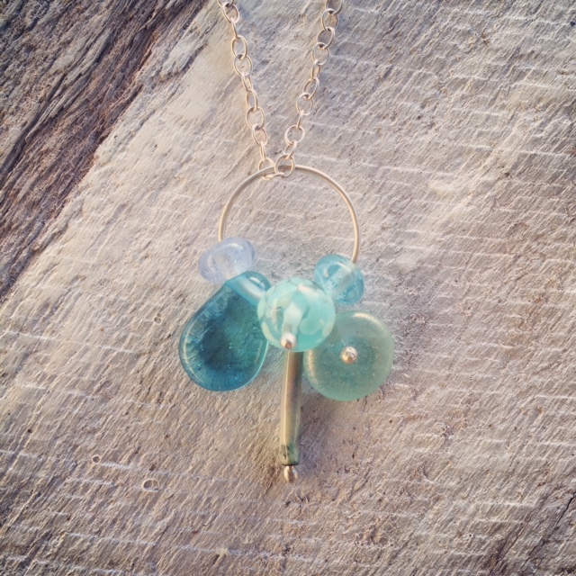 pale blue pendant necklace