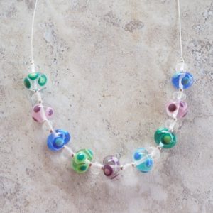 Handmade glass bead necklace