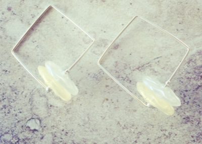 recycled glass bead earrings | beads made from a wine bottle from Bethany Wines