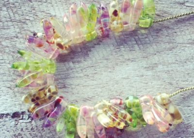 Recycled glass necklace | beads made from a broken window