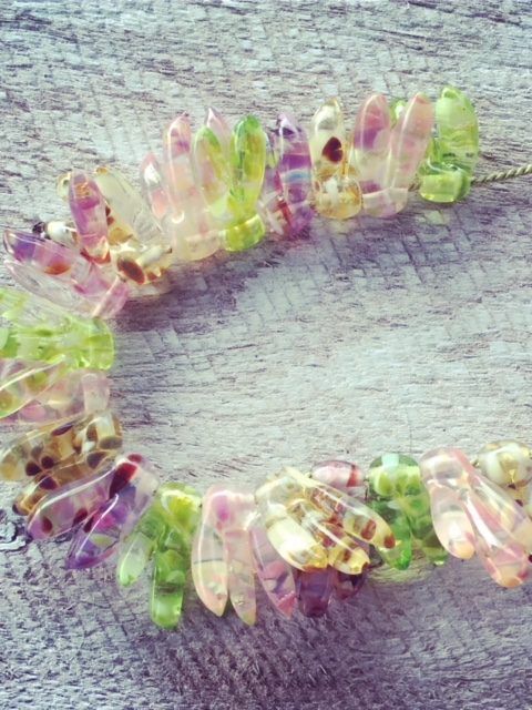 Recycled glass necklace | beads made from a broken window