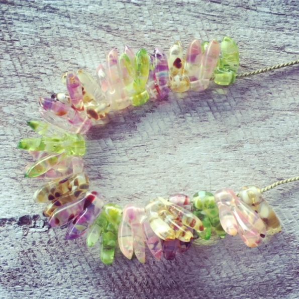 Recycled glass necklace | beads made from a broken window