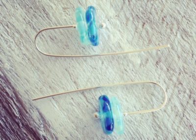 Recycled glass earrings | beads made from wine and gin bottles, elegant earrings