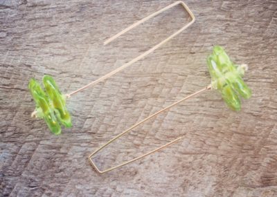 Recycled glass bead earrings | party earrings! Beads made from a wine bottle