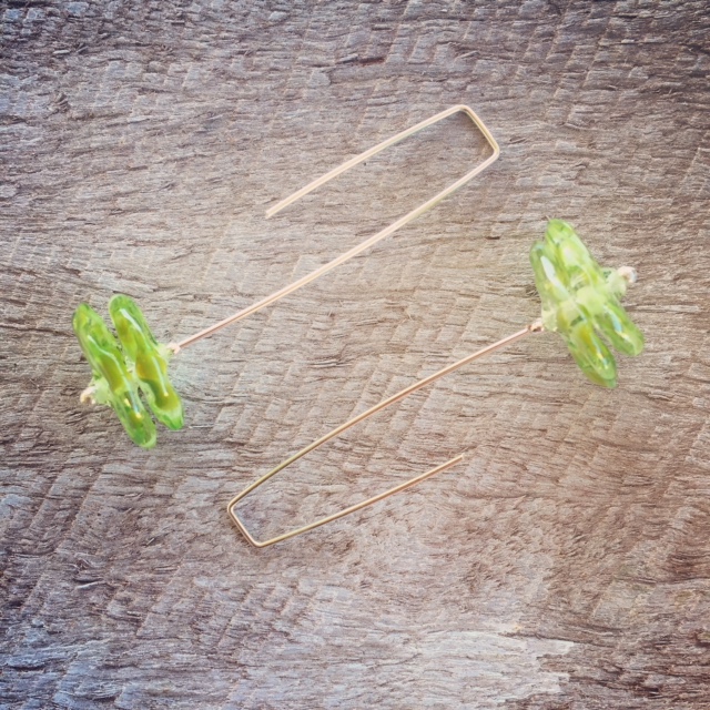 Recycled glass bead earrings | party earrings! Beads made from a wine bottle