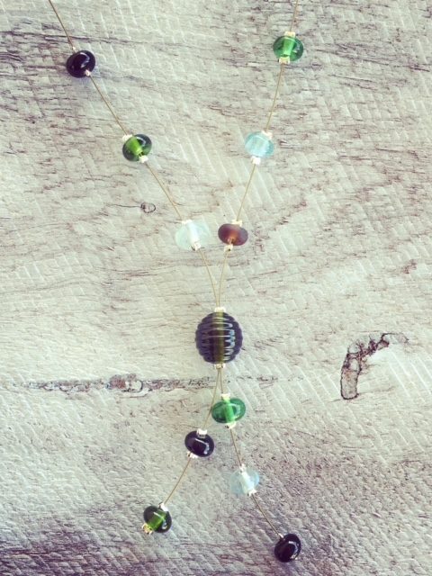 Recycled glass bead | prototype necklace