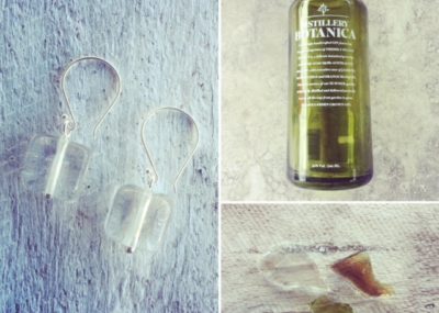 Recycled glass beads | sometimes the colour disappears!