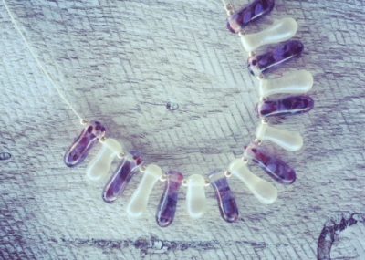 Recycled glass jewellery challenge | beads made from wine and tonic water bottles