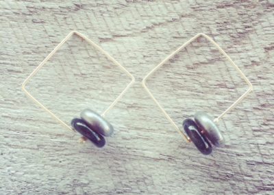 Recycled glass earrings | beads made from a Hendricks Gin bottle, perfect for gin o'clock