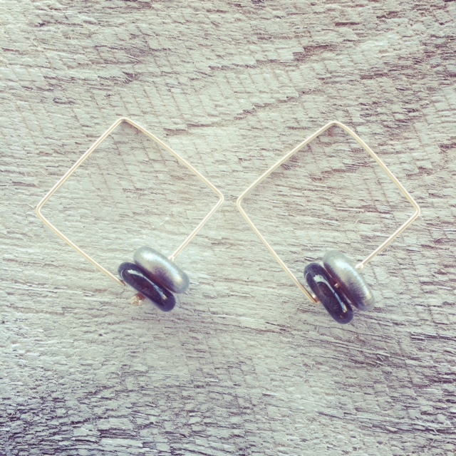 Recycled glass earrings | beads made from a Hendricks Gin bottle, perfect for gin o'clock