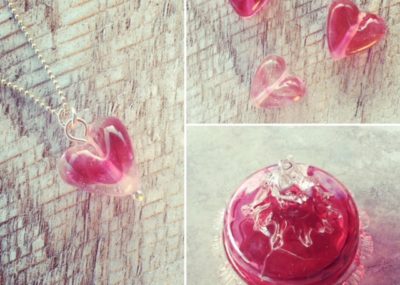 Recycled glass earrings | beads made from Ruby Glass