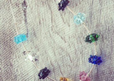 Recycled Glass Necklace | beads made from assorted recycled glass objects.