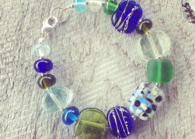 Recycled glass bracelet | mix of recycled glass beads in this bracelet