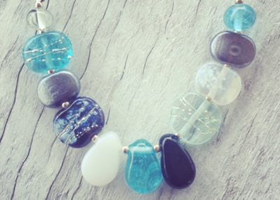 Recycled glass necklace | beads made from wine and gin bottles