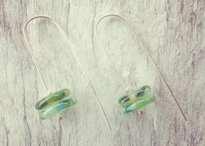 Recycled glass earrings | long earrings made from wine bottles