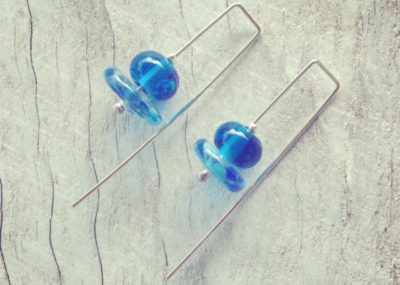 Recycled glass earrings