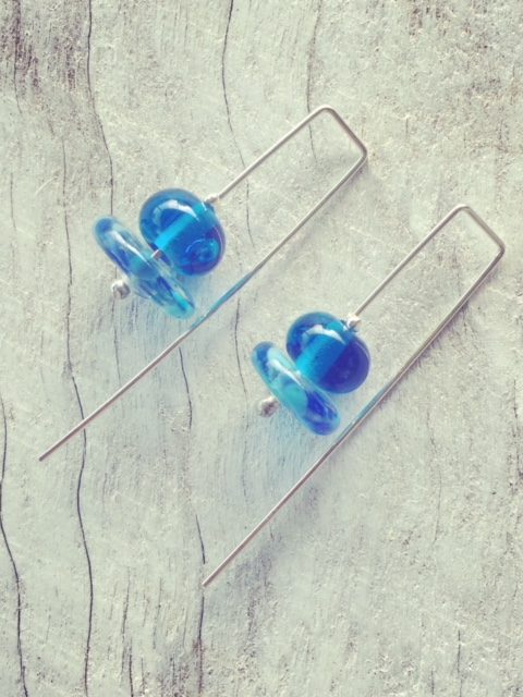 Recycled glass earrings