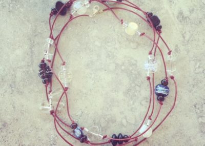 Recycled glass necklace | beads made from a Hendricks Gin and Fever-Tree tonic water bottle