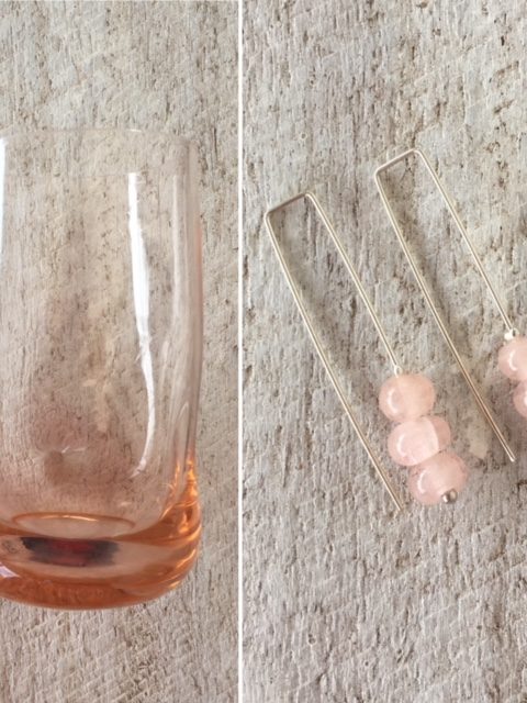Recycled glass beads | beads made from a pink cup