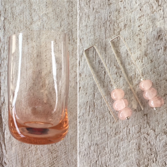 Recycled glass beads | beads made from a pink cup