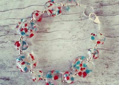 Recycled glass bracelet | colourful glass bracelet made from a wine bottle