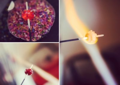 Behind the scenes in the lampwork studio | using frit to decorate recycled glass beads