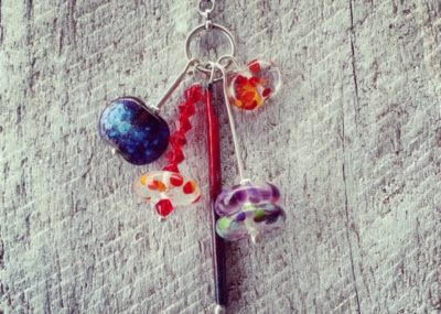 Recycled glass pendant necklace | beads made from gin and wine bottles