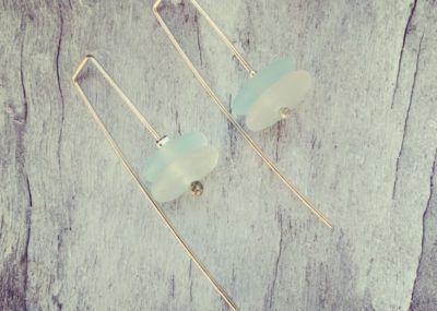 Recycled glass earrings | made from a wine bottle, inspired by the ocean.